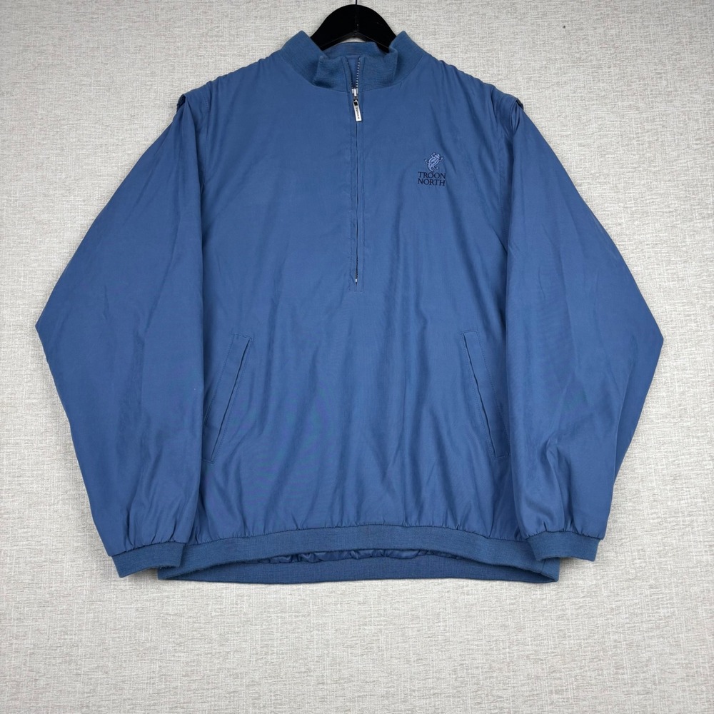 Y2K Sunice Troon North Mens XL Blue 1/4 Zip Golf Windbreaker Jacket